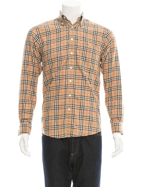 burberry check long shirts|Burberry Check button up shirt.